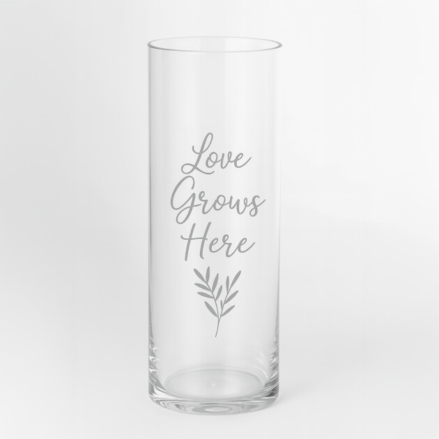 Custom Engraved Glass Cylinder Vase – 10.5" – Only $23.99