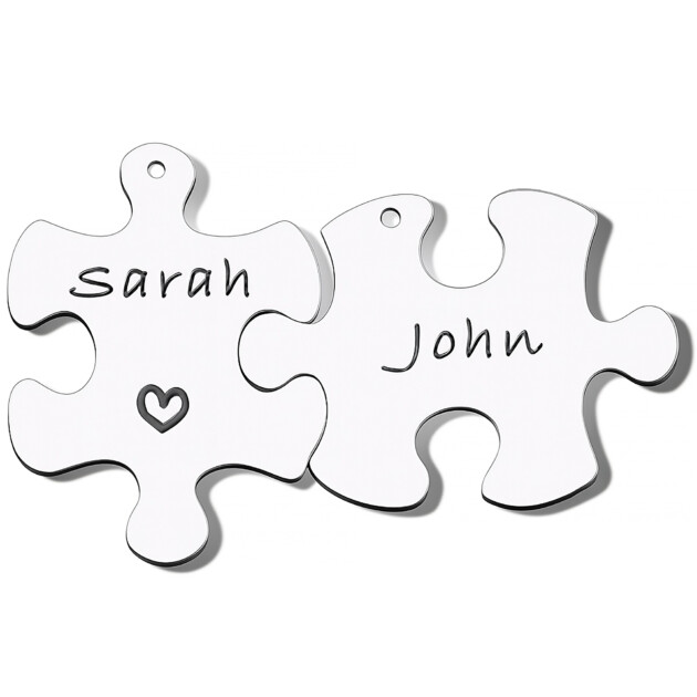 Custom Engraved Puzzle Piece Pendant – Necklace, Bracelet, or Keychain