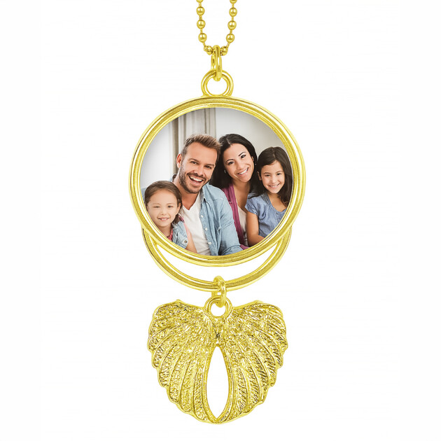 Golden  Angel Wings Commemorative Car Pendant