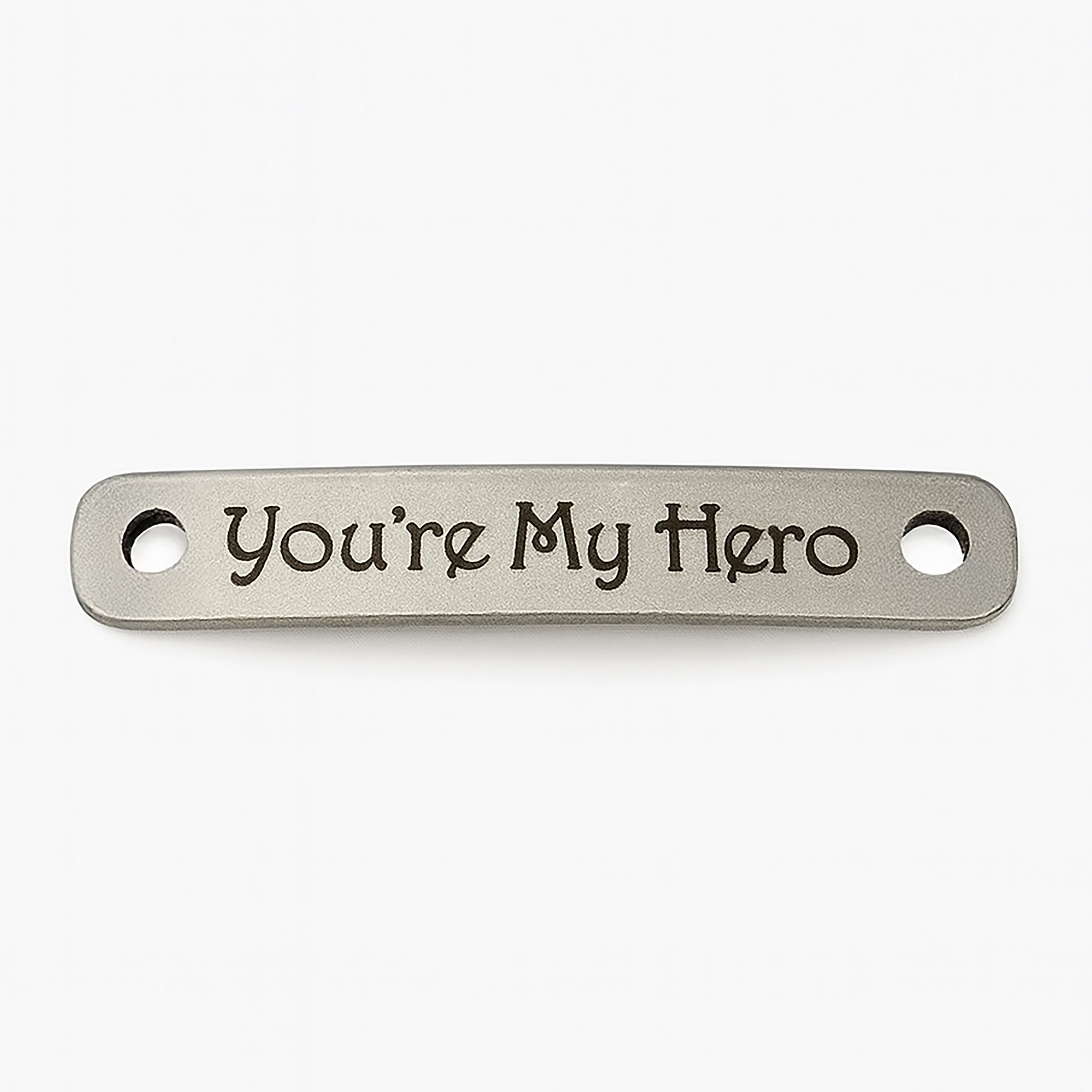 Custom Engraved Rectangle Bracelet with Rounded Corners – "You’re My Hero"