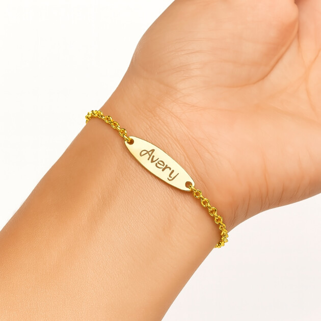Custom Engraved Oval Bracelet – "Clarity", "Inspired", or "Chosen"