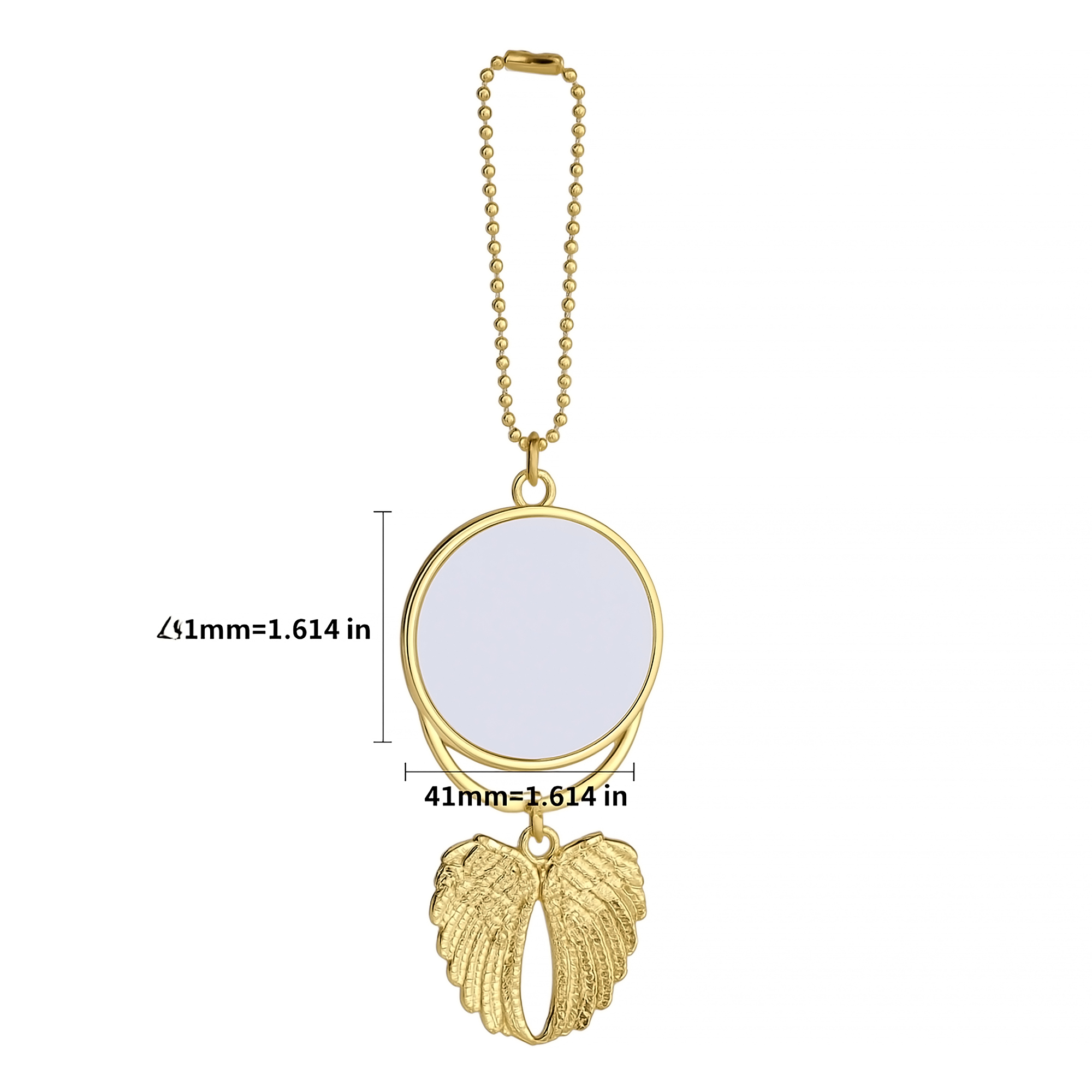 Golden Angel Wings Commemorative Car Pendant Sublimation - Image 2