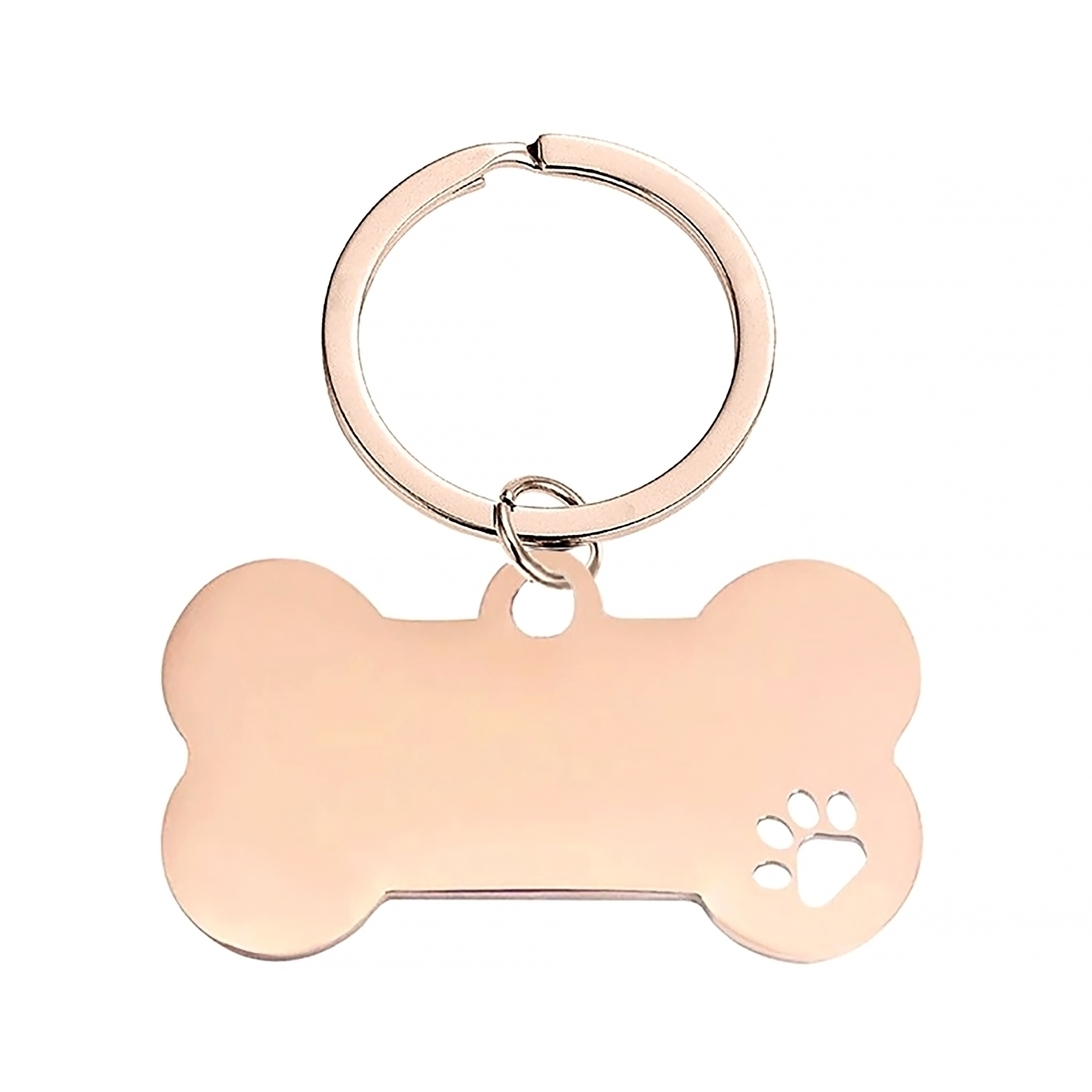 Custom Stainless Steel Bone-Shaped Pet ID Tags with Paw Print Design - Image 3