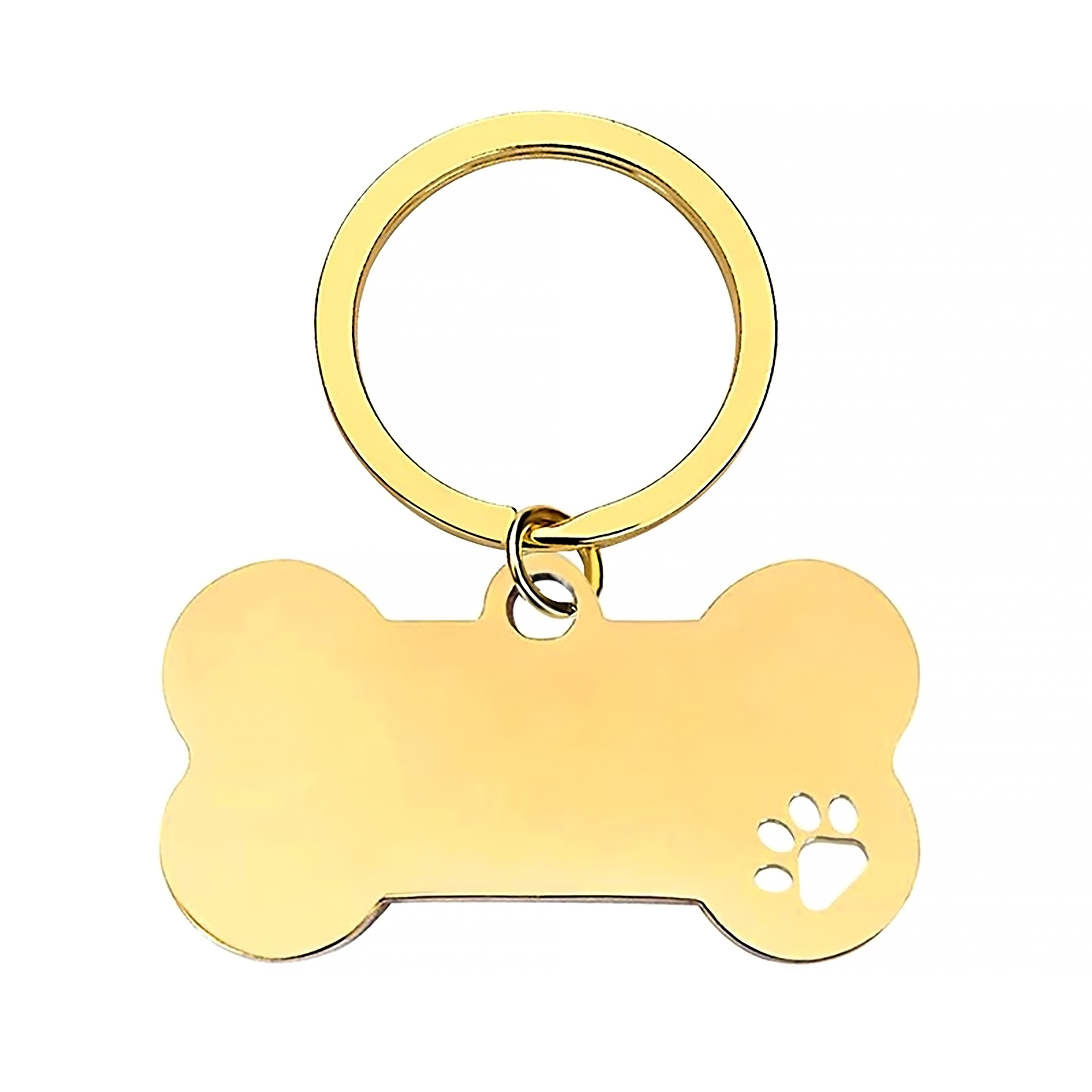 Custom Stainless Steel Bone-Shaped Pet ID Tags with Paw Print Design - Image 4