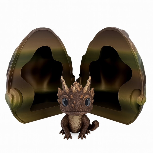 Custom 3D-Printed Stone Baby Dragon