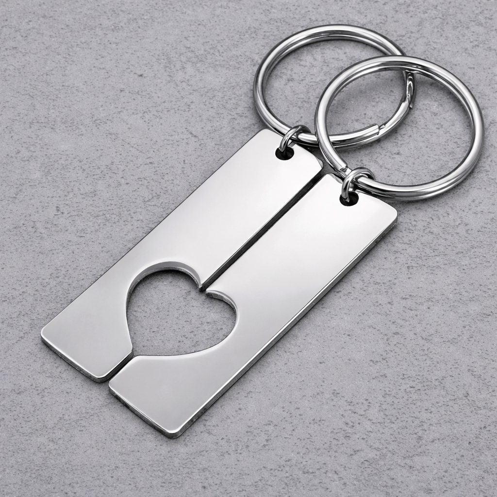 Custom Couple Keychain Pendant – “You Make My Heart Whole” - Image 5