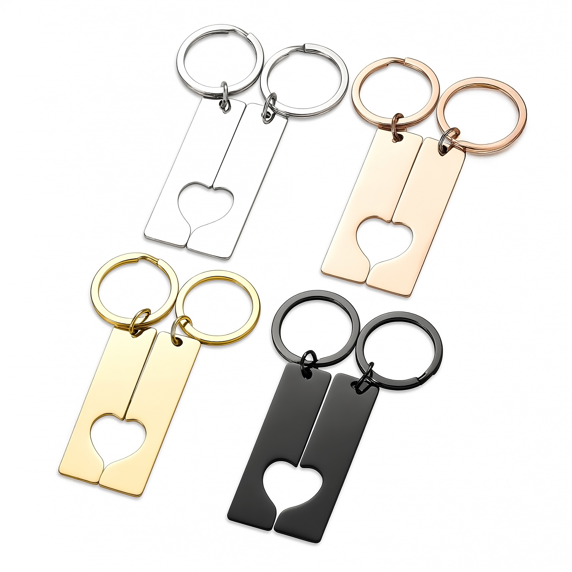 Custom Couple Keychain Pendant – “You Make My Heart Whole” - Image 2