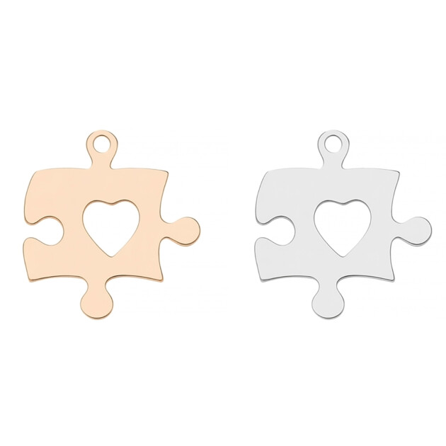 Custom Puzzle Heart Charms – Small