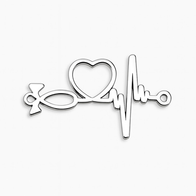 Custom Heartbeat Charm Connector Pendant – Perfect for Necklaces and Bracelets