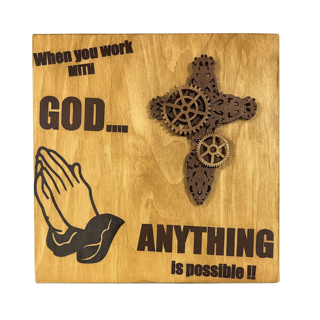 When You Work with God, Anything Is Possible" Wall Decor – A Powerful Message for Your Home
