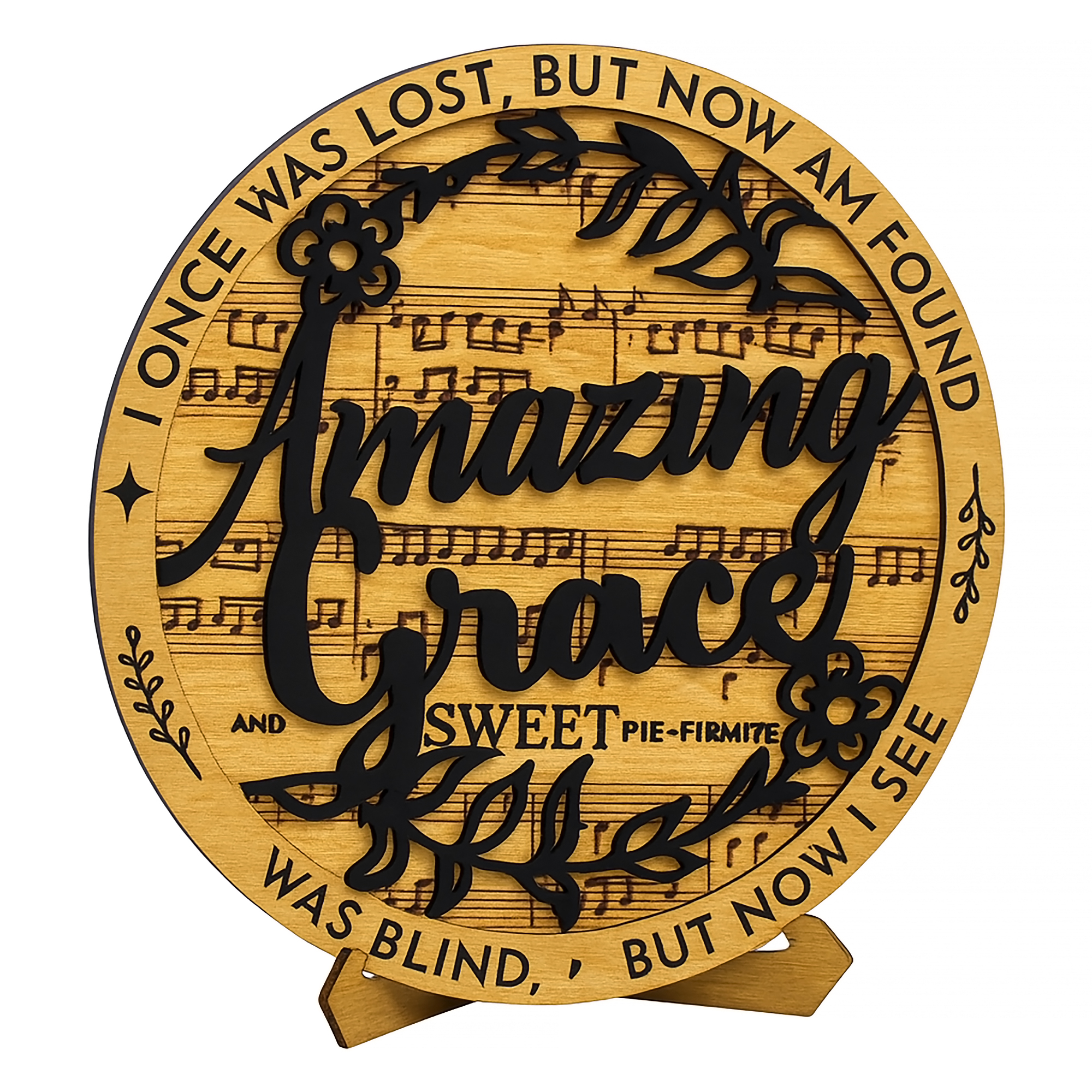 Custom Wooden Song Display – Your Favorite Song with Sheet Music!