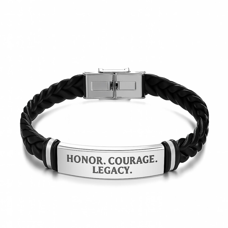 Custom Stainless Steel Men's Bangle or Bracelet – Black Plated or Silver Finish - $26.99