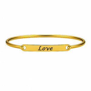 Custom 18K Gold Plated Titanium Steel Bangle – Personalized with Laser Engraving