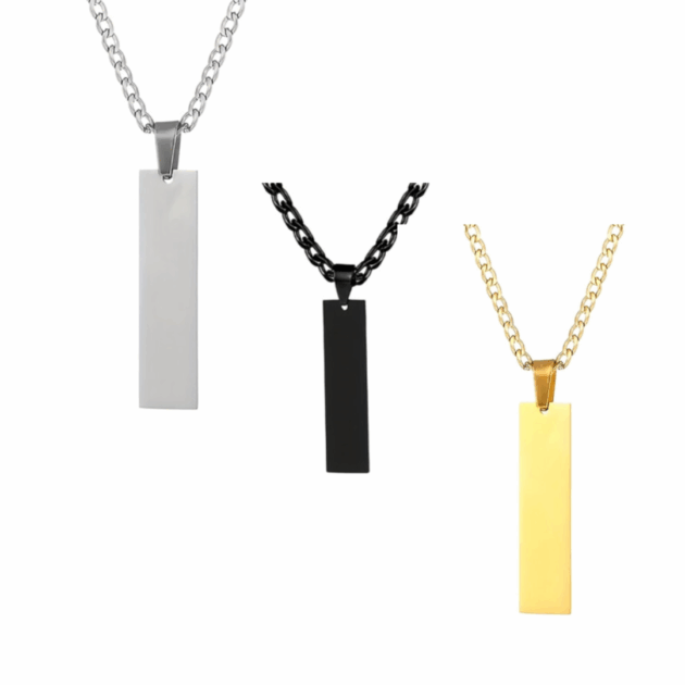 Personalized Flat Rectangle Necklace with Clip Clasp – Only $15.00!