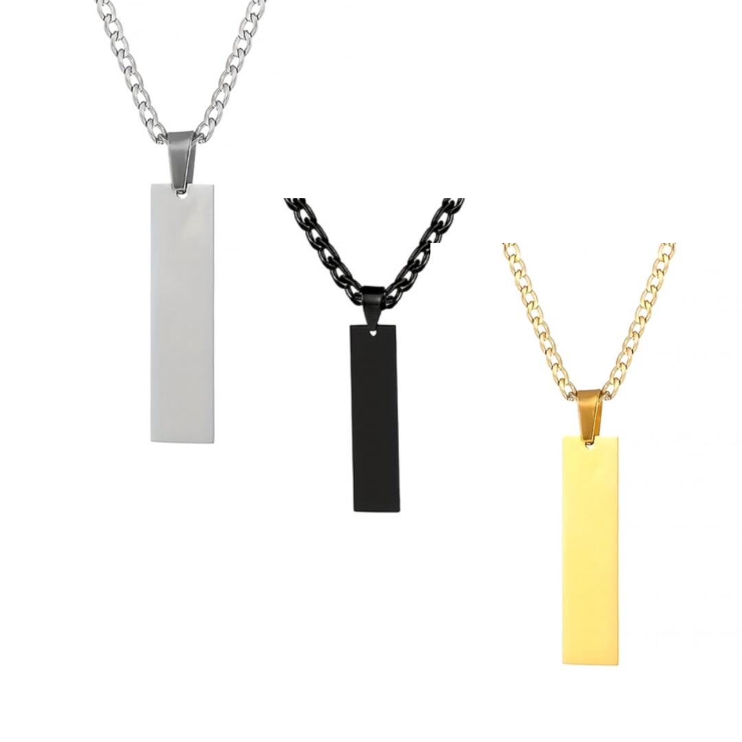 Personalized Flat Rectangle Necklace with Clip Clasp – Only $15.00!