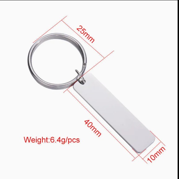 Custom Vertical Rectangle Keychain with Circle Charm - Image 3